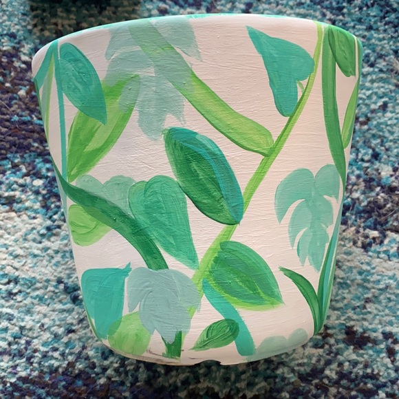 Anthropologie Other - Hand painted plant pot/ planter with drainage